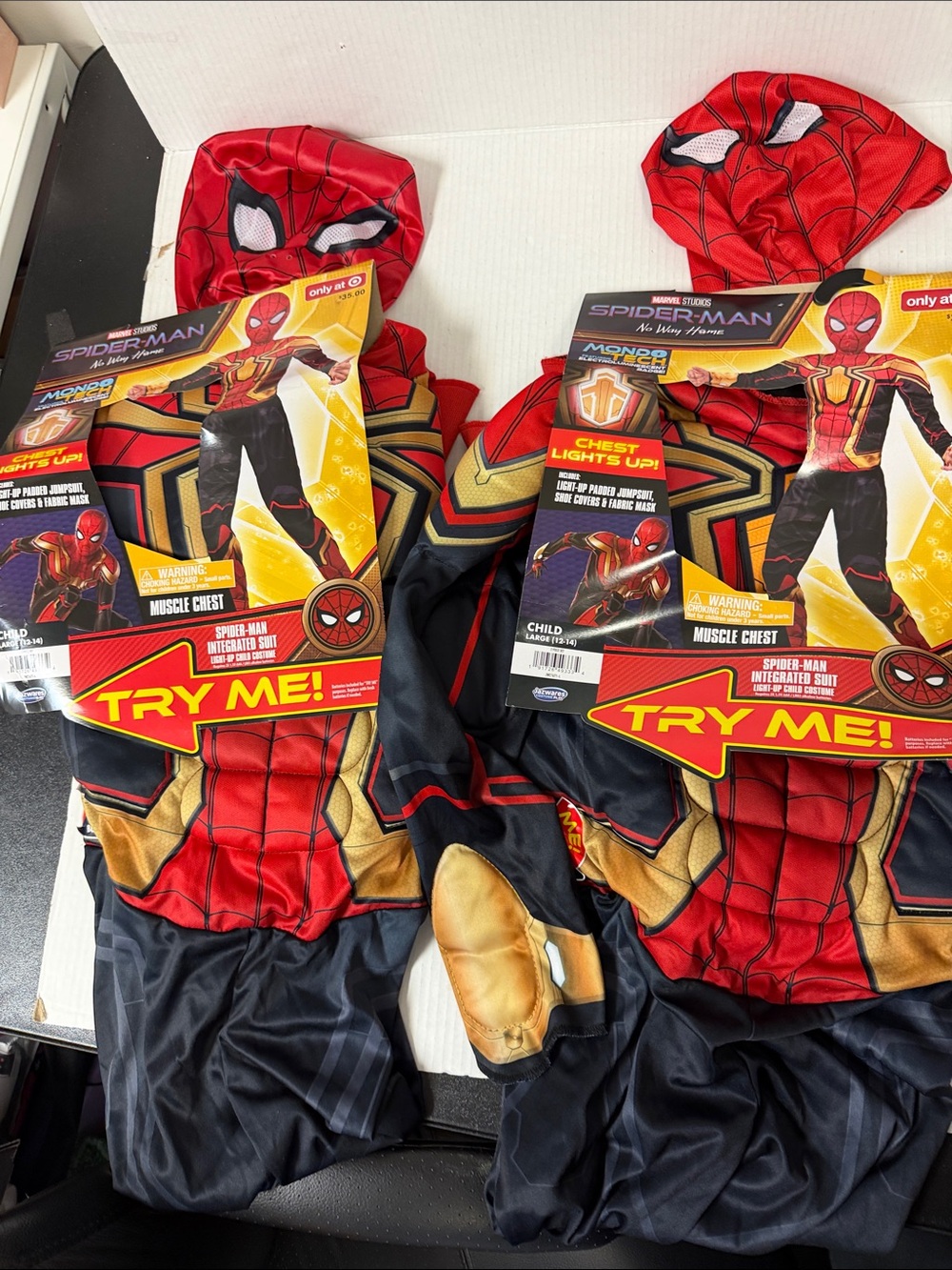 2 Marvel Spider-Man Light-Up Muscle Chest Costume - Red & Gold